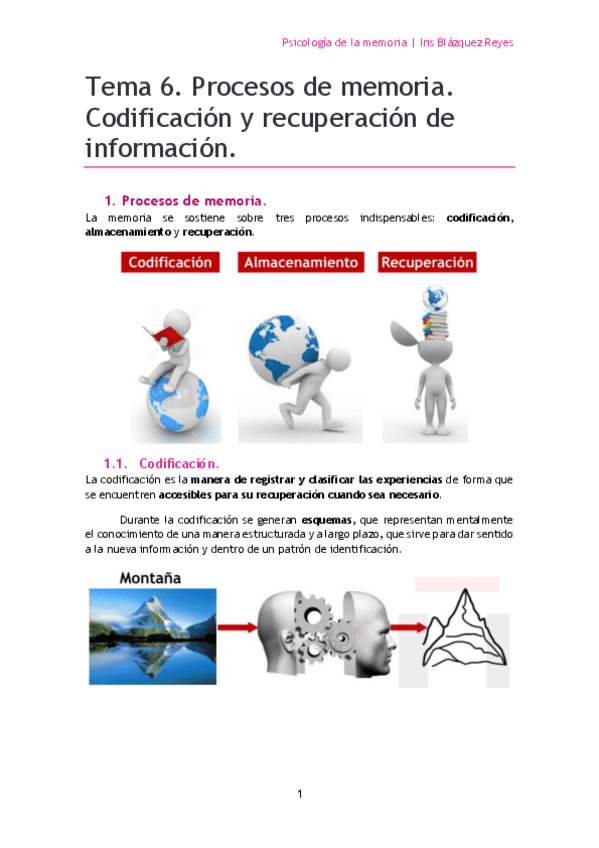 Miniatura del documento TEMA 6. PROCESOS DE MEMORIA. CODIFICACIÓN Y RECUPERACIÓN DE INFORMACIÓN..pdf
