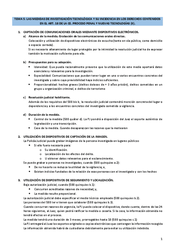 Miniatura del documento TEMA 5. Las medidas de investigación tecnológica y su incidencia en los derechos contenidos en el art. 18 de la CE. Proceso penal y nuevas.pdf