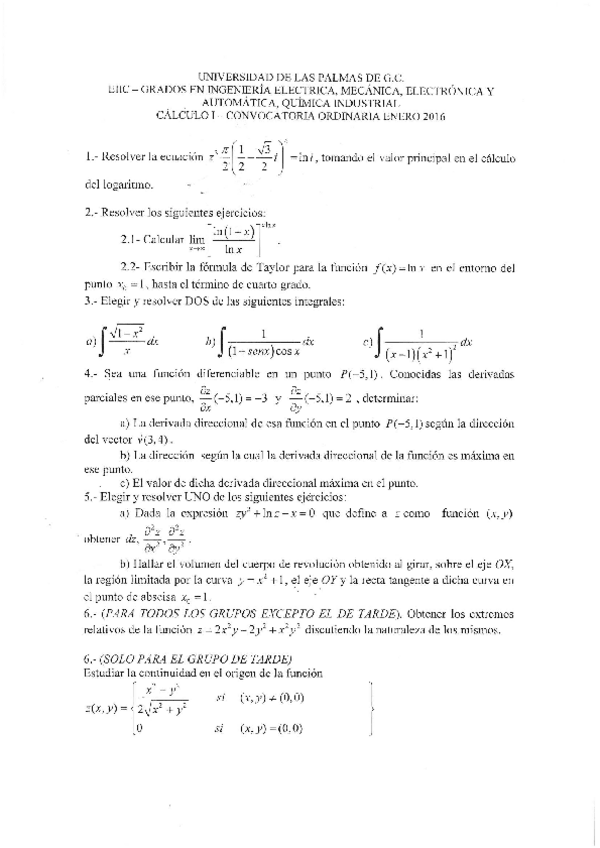 Miniatura del documento Examen Cálculo I - Enero 2016 resuelto.pdf