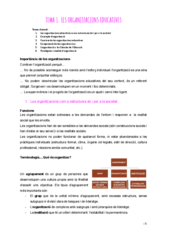 Miniatura del documento Tema 1. Les organitzacions educatives.pdf