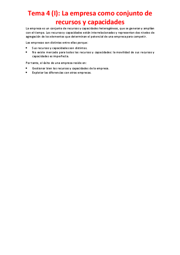 Miniatura del documento Tema 4 (I) - La empresa como conjunto de recursos y capacidades.pdf