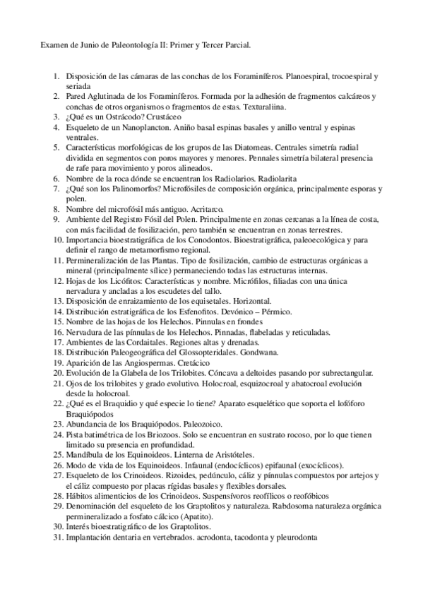Miniatura del documento Examen de Paleo II. Primer y Tercer parcial..odt