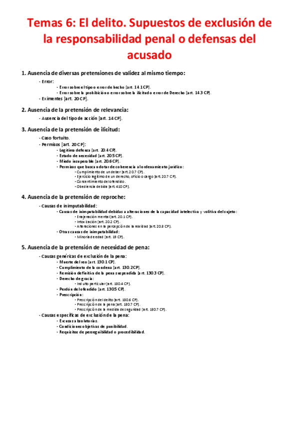 Miniatura del documento Tema 6 - El delito. Supuestos de exclusión de la responsabilidad penal.pdf