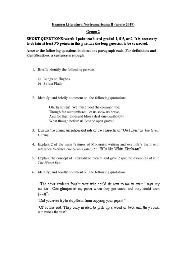 Miniatura del documento Examen 2019 Literatura Norteamericana II (MªAngeles Toda).pdf