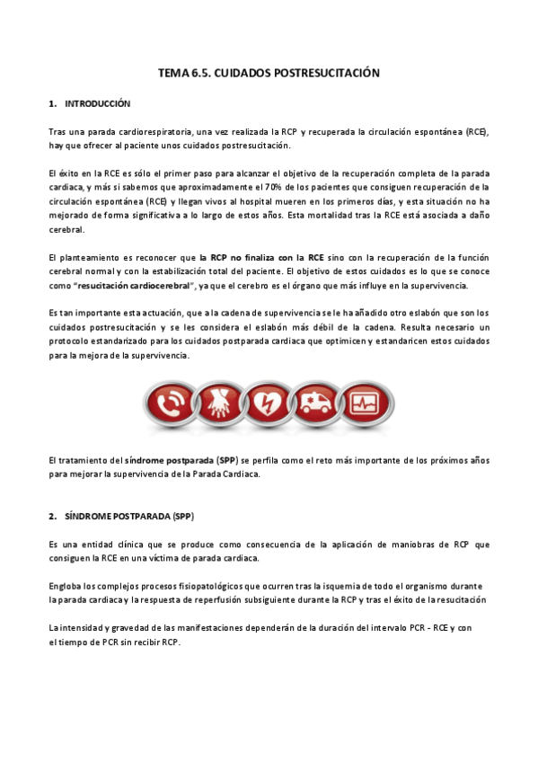 Miniatura del documento Tema 6.5. Cuidados postresucitación.pdf