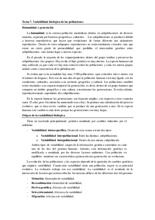 Miniatura del documento Tema 7 - Variabilidad biológica de las poblaciones humanas.pdf