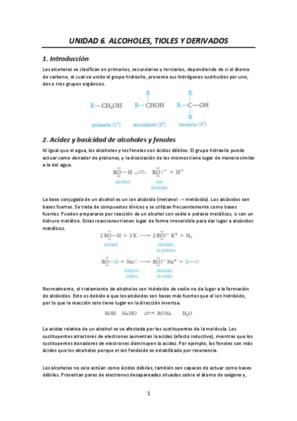 Miniatura del documento Unidad 6. Alcoholes- tioles y derivados (apuntes).pdf