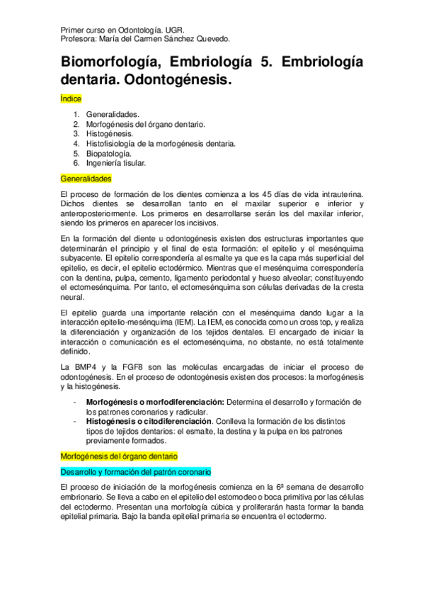 Miniatura del documento Embriología 5. Odontogénesis..pdf