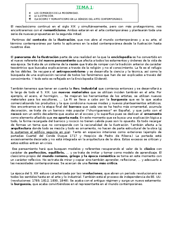 Miniatura del documento Tema 1-Los comienzos de la modernidad. la Ilustración. Clasicismo y Romanticismo en la génesis del arte contemporáneo..docx