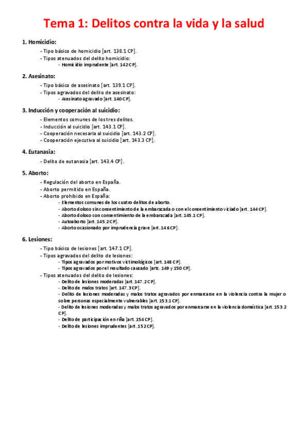 Miniatura del documento Tema 1 - Delitos contra la vida y la salud.pdf