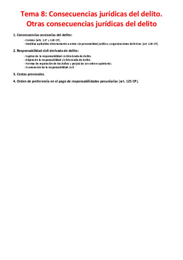 Miniatura del documento Tema 8 - Consecuencias jurídicas del delito. Otras consecuencias jurídicas del delito.pdf