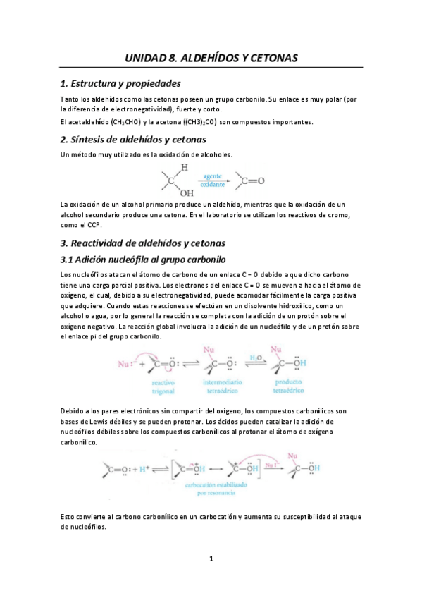 Miniatura del documento Unidad 8. Aldehídos y cetonas (apuntes).pdf