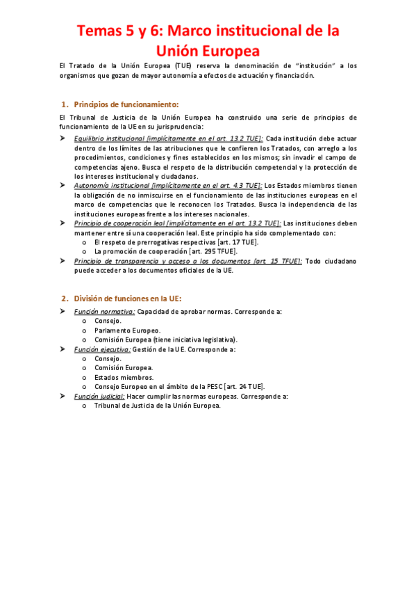 Miniatura del documento Tema 5 y 6 - Marco institucional de la Unión Europea.pdf