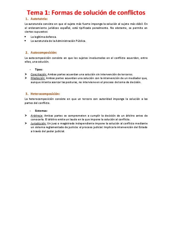 Miniatura del documento Tema 1 - Formas de solución de conflictos.pdf