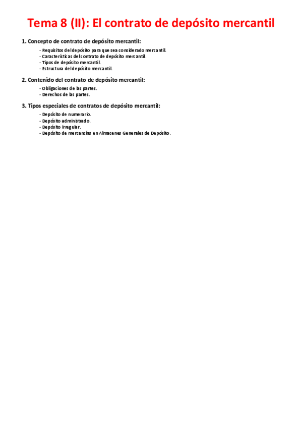 Miniatura del documento Tema 8 (II) - El contrato de depósito mercantil.pdf