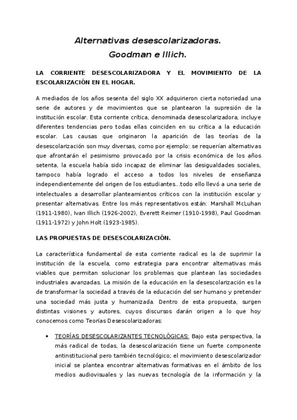 Miniatura del documento 11. ALTERNATIVAS DESCOLARIZADORAS. Goodman e Illich..docx