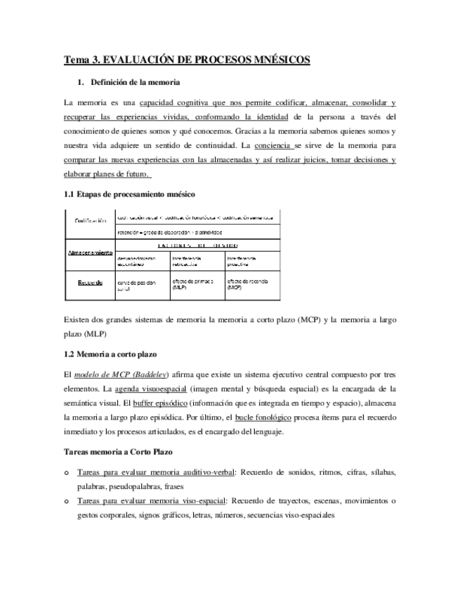 Miniatura del documento Tema 3 - Ev. procesos mnésicos.pdf