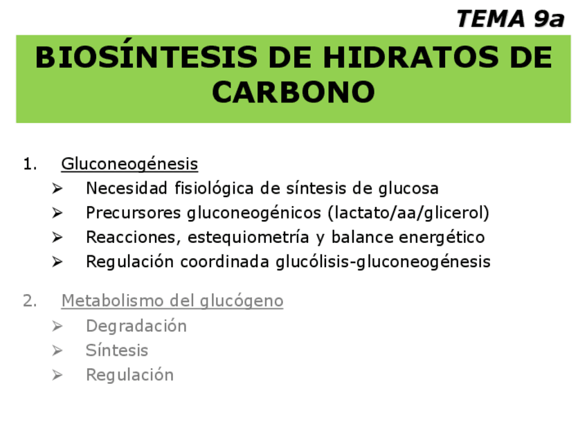 Miniatura del documento Tema 9. Gluconeogénesis. Metabolismo del glucógeno.pdf