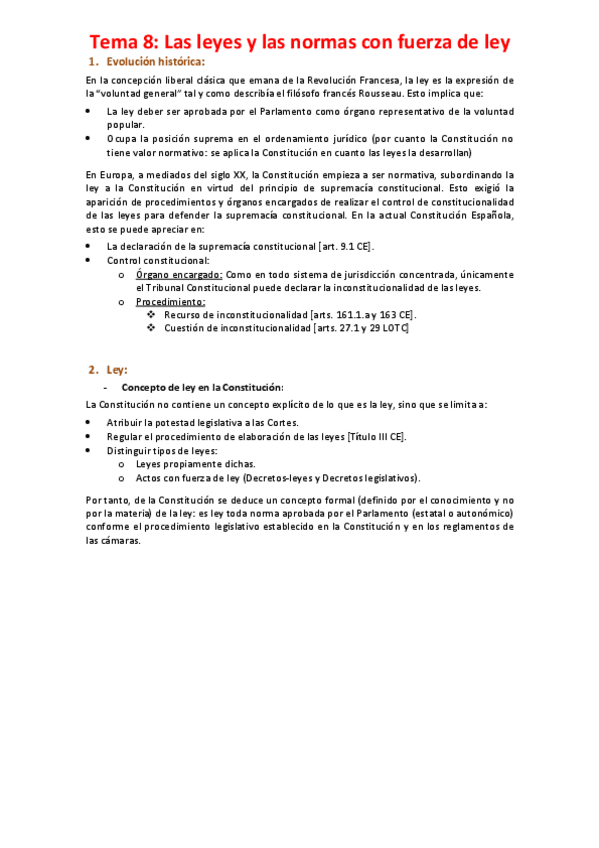 Miniatura del documento Tema 8 - Las leyes y las normas con fuerza de ley.pdf