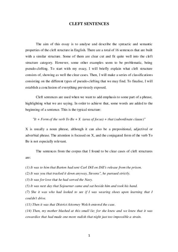 Miniatura del documento Cleft Sentences Essay.pdf