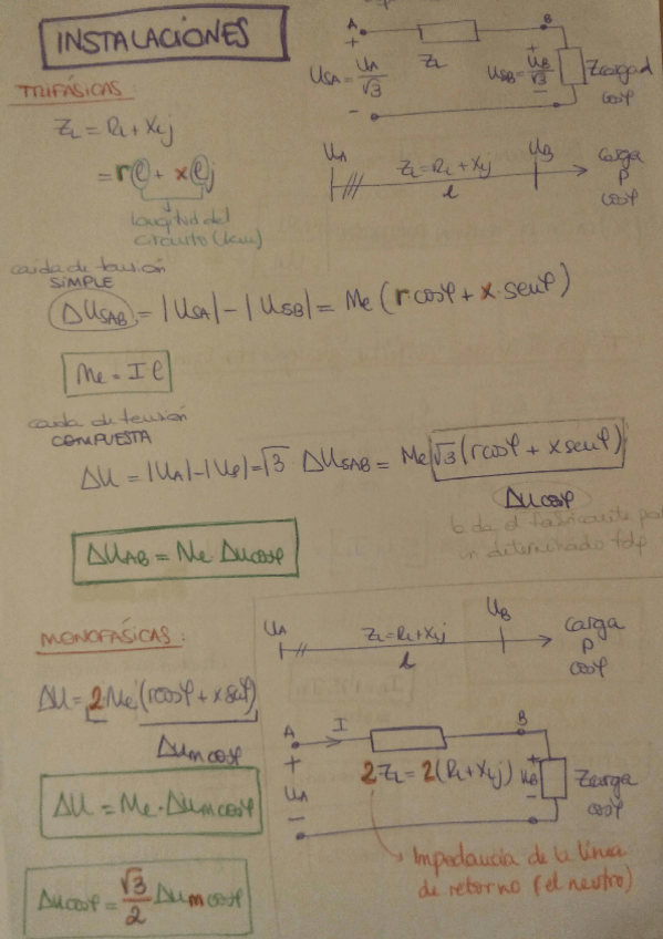 Miniatura del documento Formulario Instalaciones eléctricas_ Ecuaciones útiles.pdf