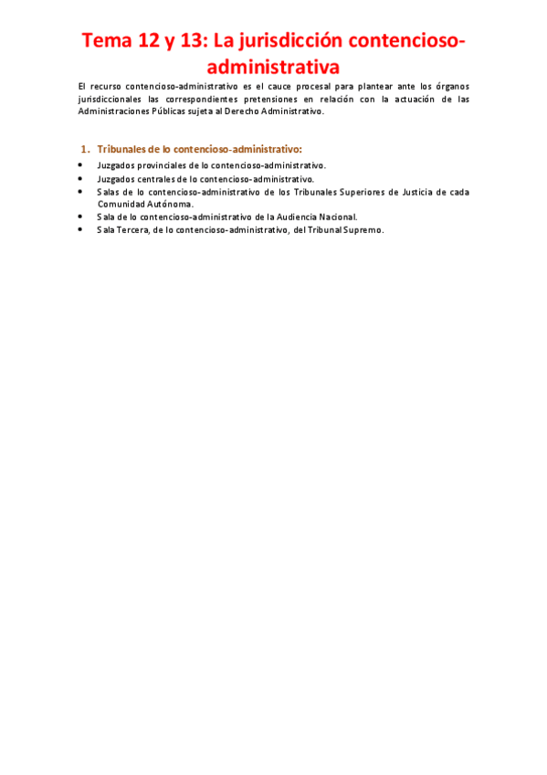 Miniatura del documento Tema 12 y 13 - La jurisdicción contencioso-administrativa.pdf