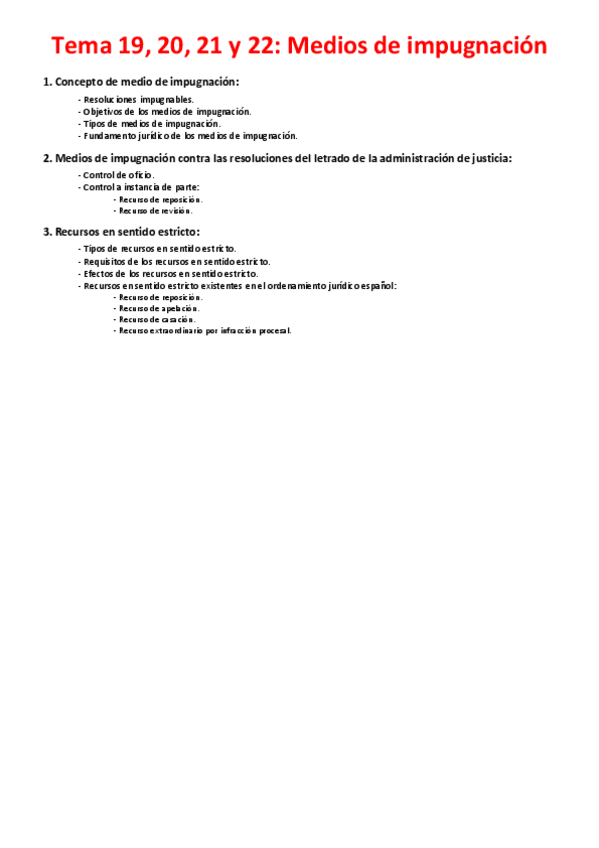 Miniatura del documento Tema 19- 20, 21 y 22 - Medios de impugnación.pdf