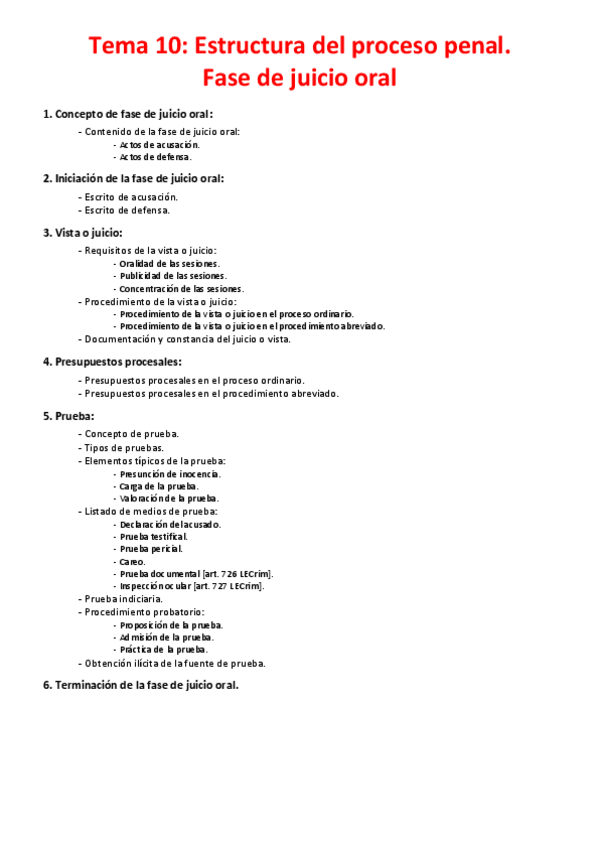 Miniatura del documento Tema 10 - Estructura del proceso penal. Fase de juicio oral.pdf