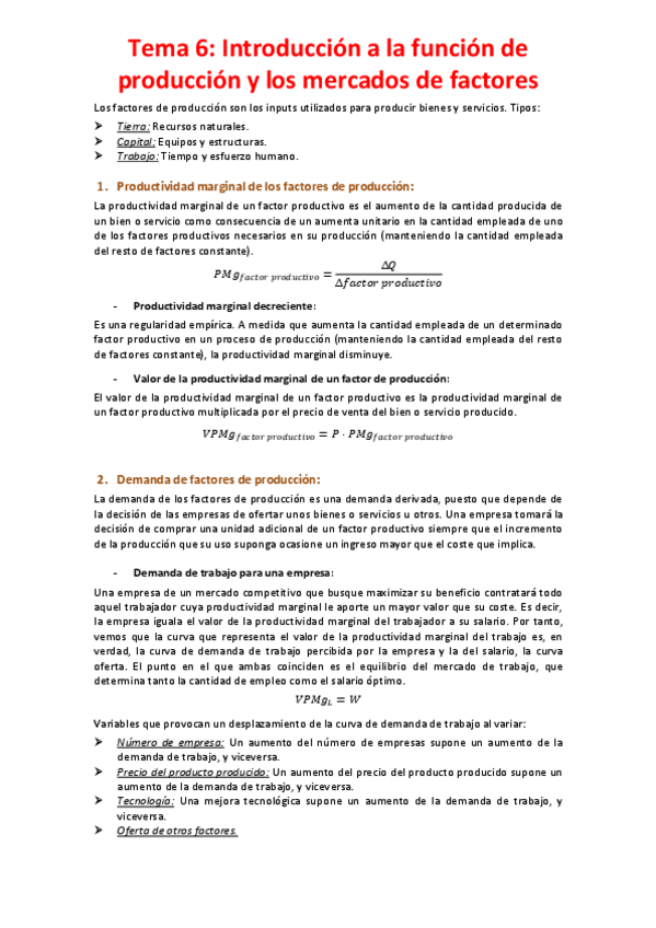 Miniatura del documento Tema 6 - Introducción a la función de producción y los mercados de factores.pdf