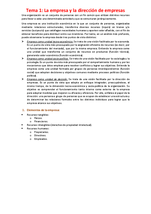 Miniatura del documento Tema 1 - La empresa y la dirección de empresas.pdf