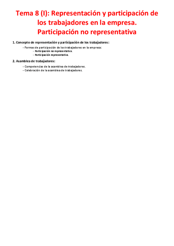 Miniatura del documento Tema 8 (I) - Representación y participación de los trabajadores en la empresa. Participación no representativa.pdf
