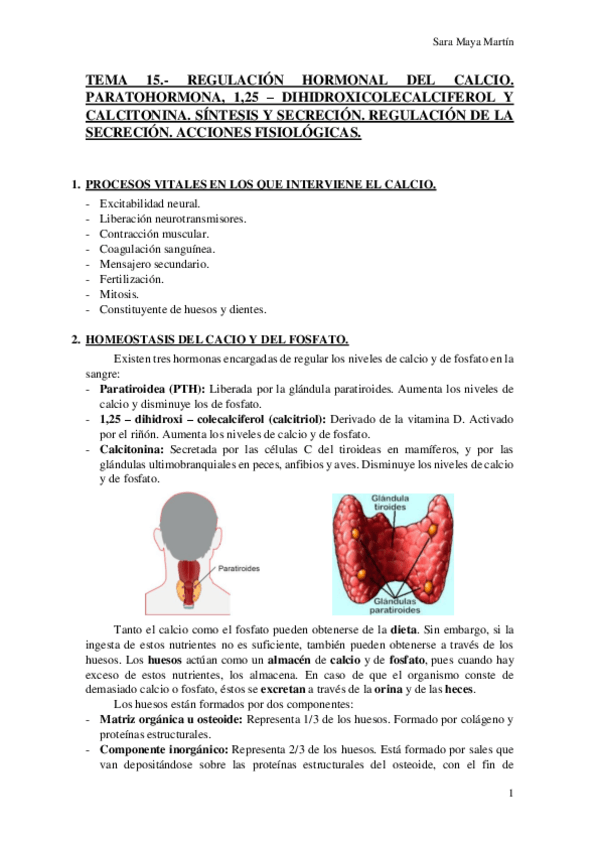 Miniatura del documento TEMA 15.- REGULACIÓN HORMONAL DEL CALCIO. PARATOHORMONA- 1,25 – DIHIDROXICOLECALCIFEROL Y CALCITONINA. SÍNTESIS Y SECRECIÓN. REGULACIÓN DE LA SECRECIÓN. ACCIONES FISIOLÓGICAS..pdf