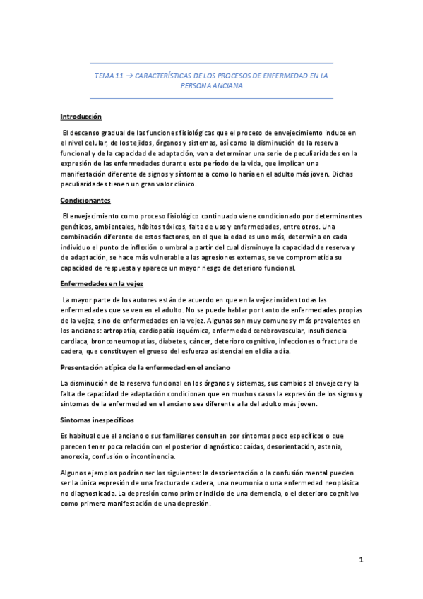 Miniatura del documento TEMA 11 CARACTERÍSTICAS DE LOS PROCESOS DE ENFERMEDAD EN LA PERSONA ANCIANA.pdf