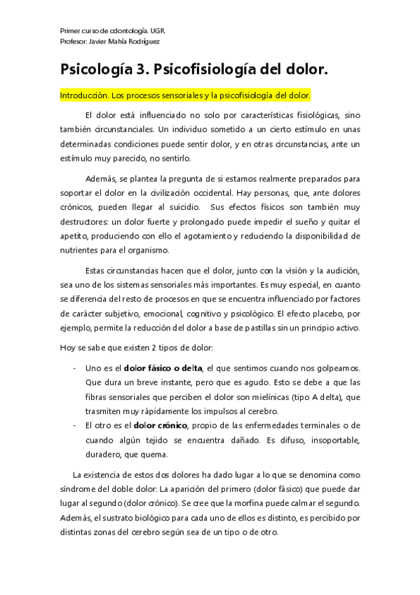Miniatura del documento Psicología 3. Psicofisiología del Dolor..pdf