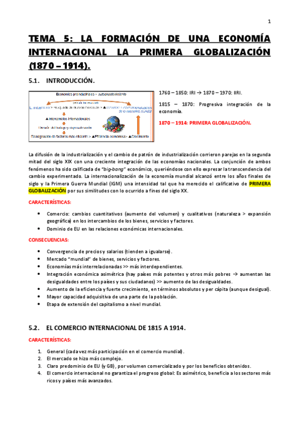 Miniatura del documento Tema 5 - La Formación de una Economía Internacional. La Primera Globalización (1870-1914).pdf