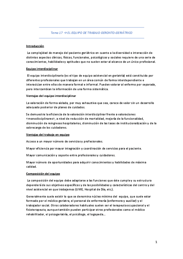 Miniatura del documento Tema 17 EL EQUIPO DE TRABAJO GERONTO-GERIÁTRICO.pdf