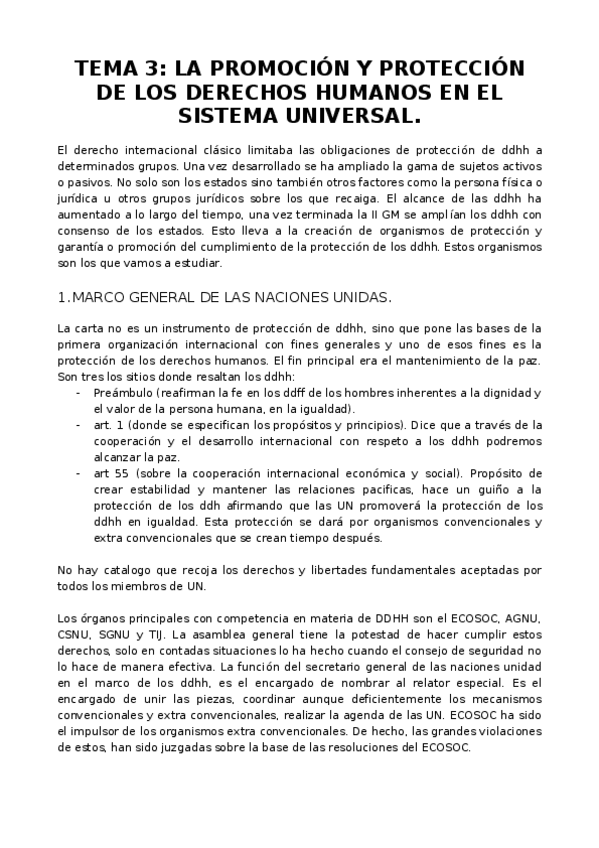 Miniatura del documento TEMA 3. LA PROMOCIÓN Y PROTECCIÓN DE LOS DERECHOS HUMANOS EN EL SISTEMA UNIVERSAL.docx