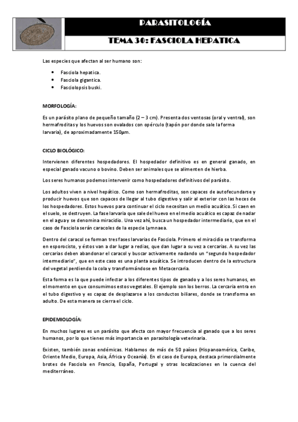 Miniatura del documento Tema 30 FASCIOLA HEPATICA.pdf