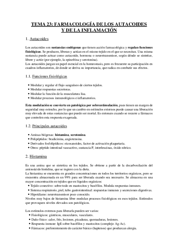 Miniatura del documento Tema 23 - Farmacología de los Autacoides.pdf