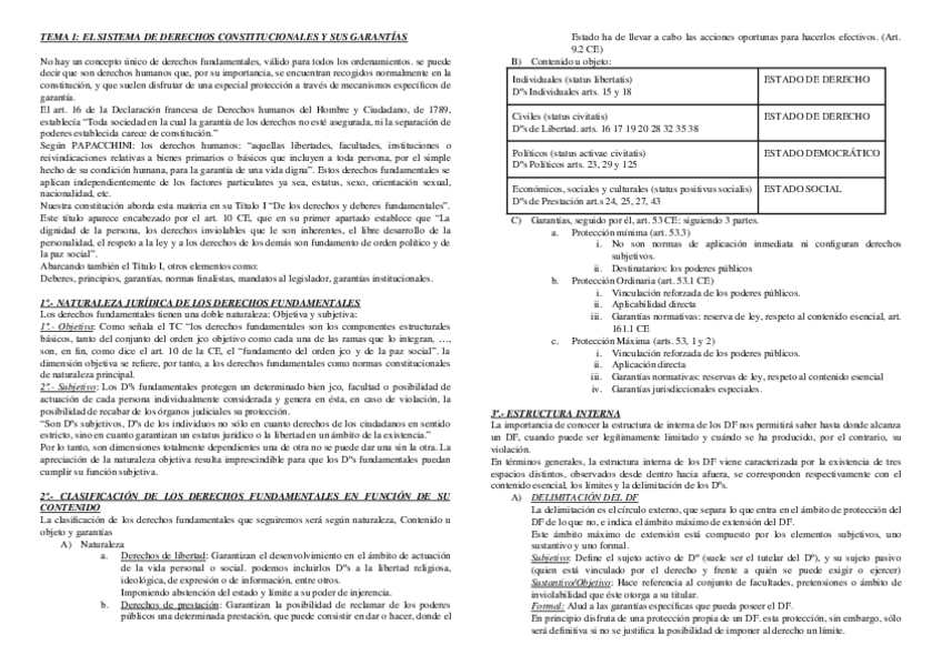 Miniatura del documento T1.- EL SISTEMA DE DERECHOS CONSTITUCIONALES Y SUS GARANTIAS Finalizado.docx