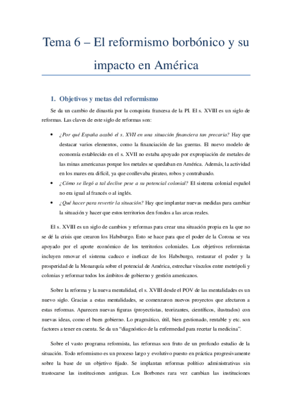 Miniatura del documento Tema 6 - El reformismo borbónico y su impacto en América - copia.docx