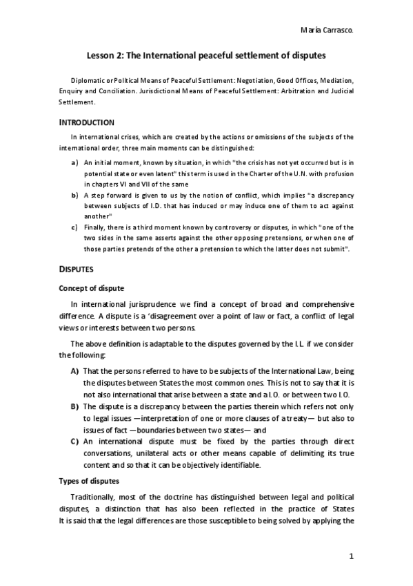 Miniatura del documento Lecture 2 Peaceful settlement of disputes.pdf