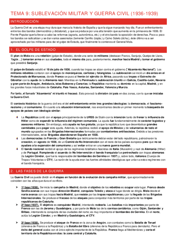 Miniatura del documento Tema 9 - Sublevación militar y Guerra Civil (1936-1939).pdf