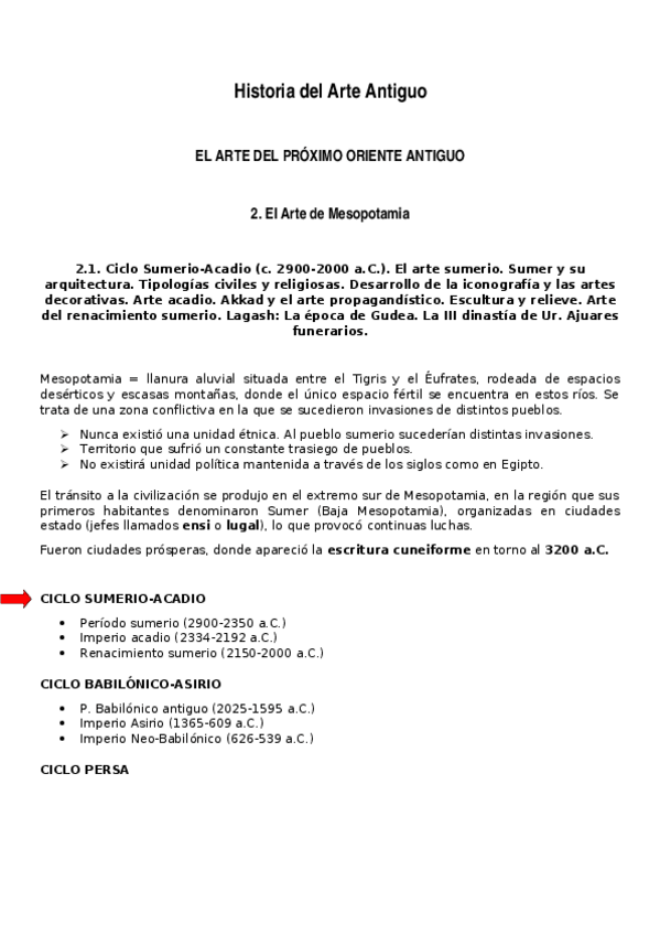 Miniatura del documento Historia del Arte Antiguo 2 (Arte Mesopotámico I).docx