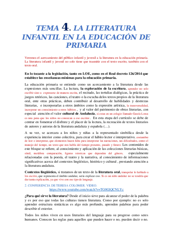 Miniatura del documento TEMA 4. Literatura infantil en la educación primaria.docx