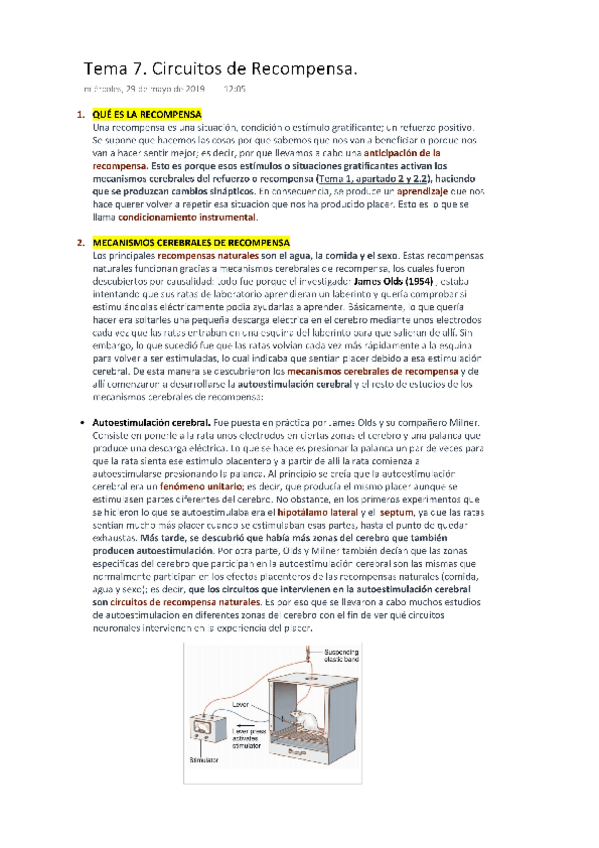 Miniatura del documento PSICOBIOLOGÍA Tema 7. Circuitos de Recompensa..pdf