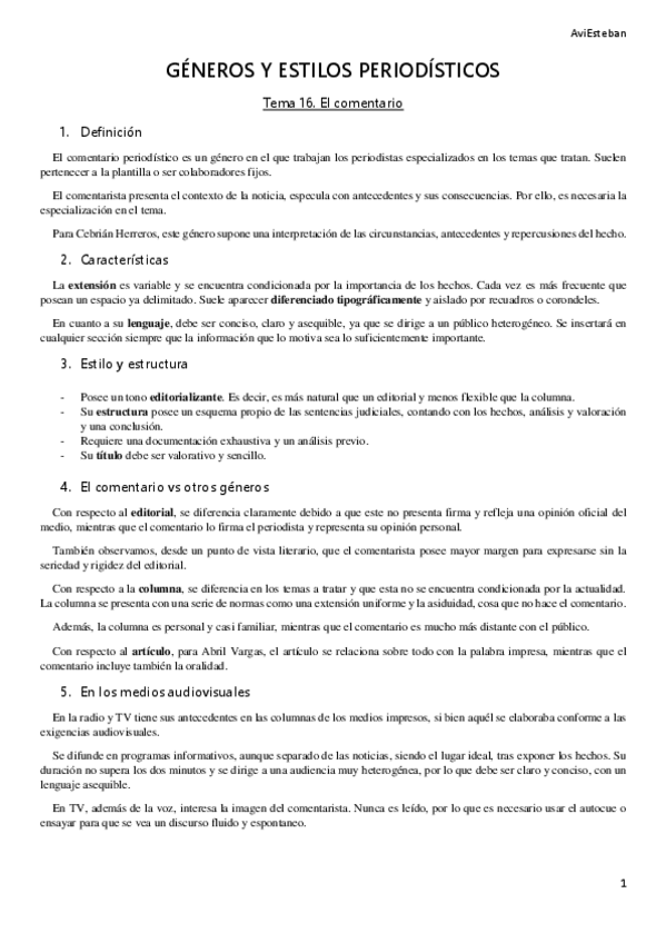 Miniatura del documento Tema 16. El comentario.pdf