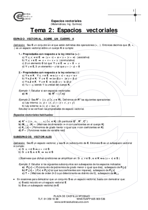 Miniatura del documento Tema 2 Espacios vectoriales.pdf