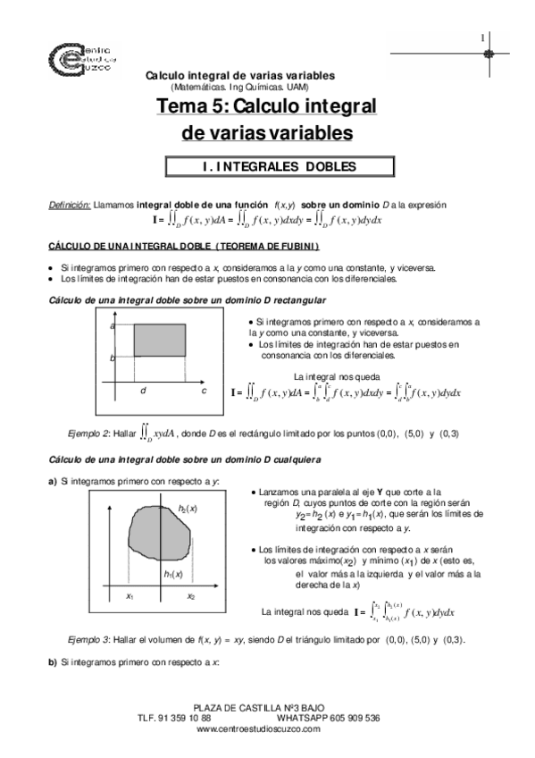 Miniatura del documento Tema 5 Calculo integral de varias variables.pdf