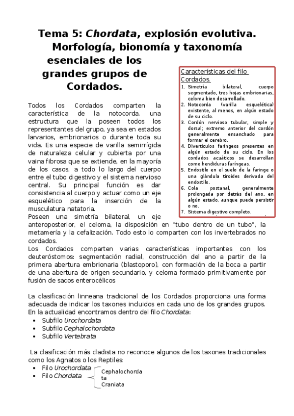 Miniatura del documento Tema-5-Chordata-explosion-evolutiva-Morfologia-bionomia-y-taxonomia-esenciales-de-los-grandes-grupos-de-Cordados.docx